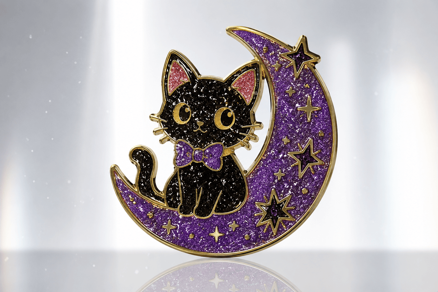 Glitter enamel hard enamel pin example