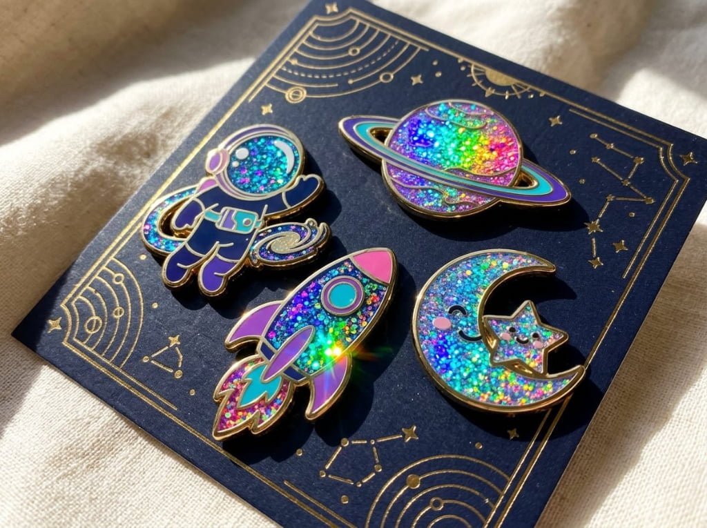 What Types of Glitter Are Available for Enamel Pins?
