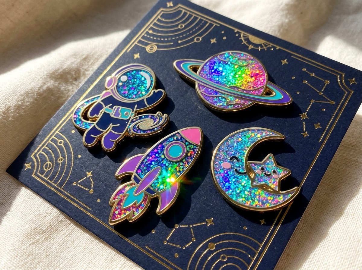 What Types of Glitter Are Available for Enamel Pins?