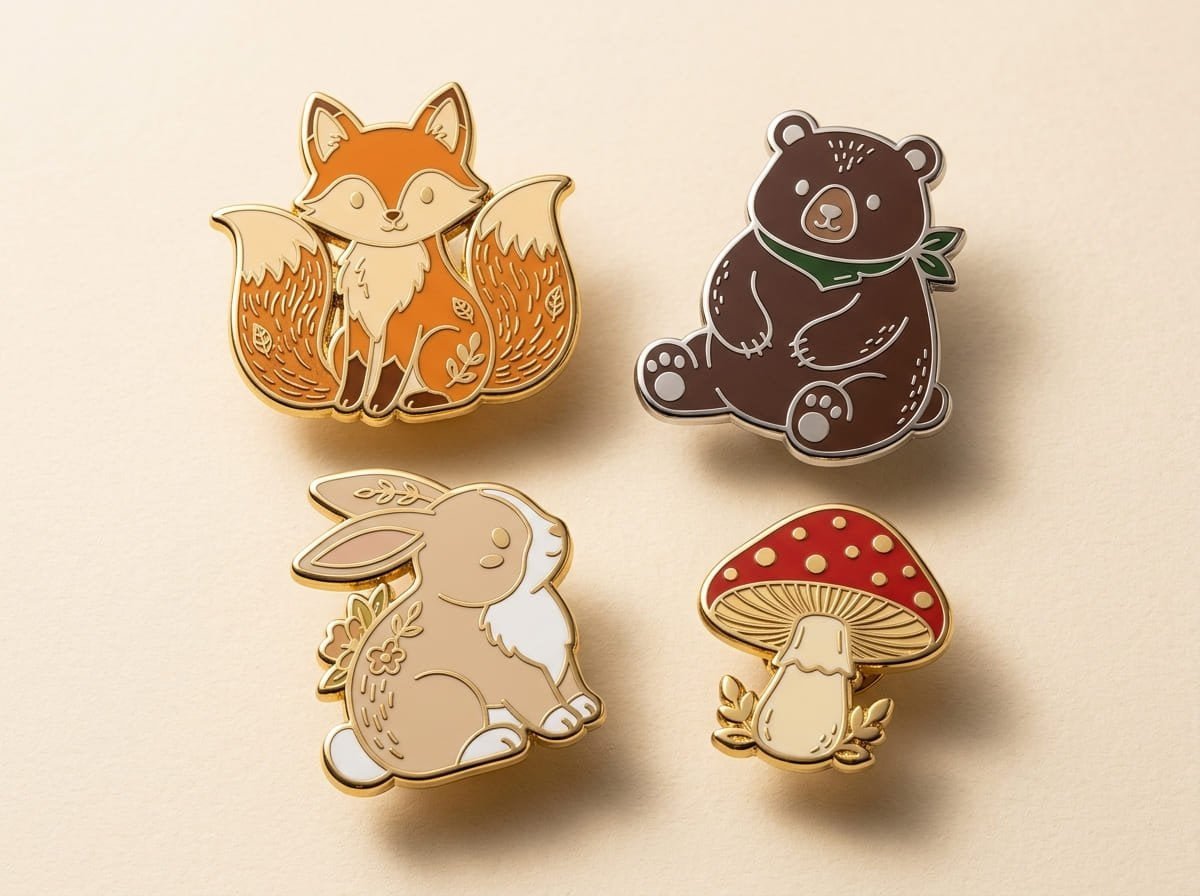 Detailed metal pin example premium custom metal pin design