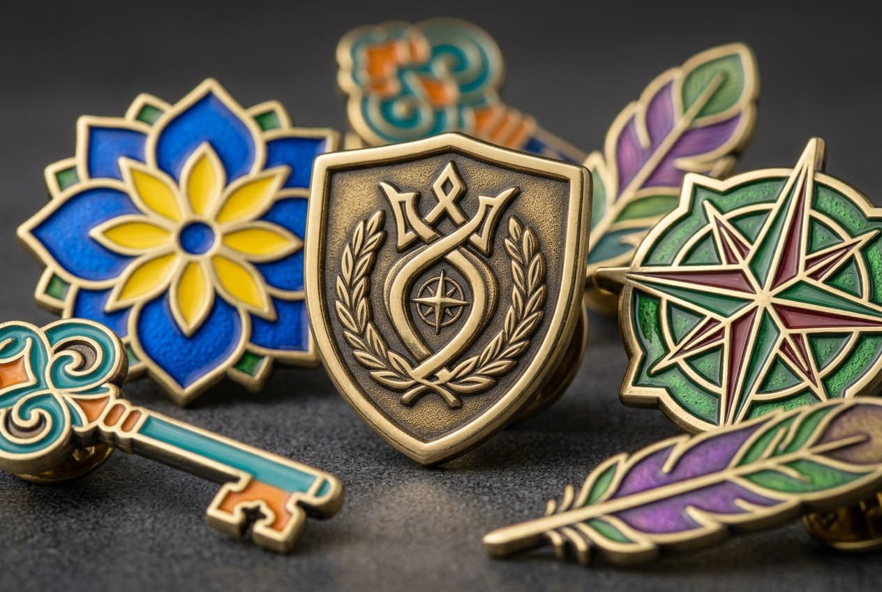 Soft enamel pin with vivid colors Soft enamel pin with colorful detailing