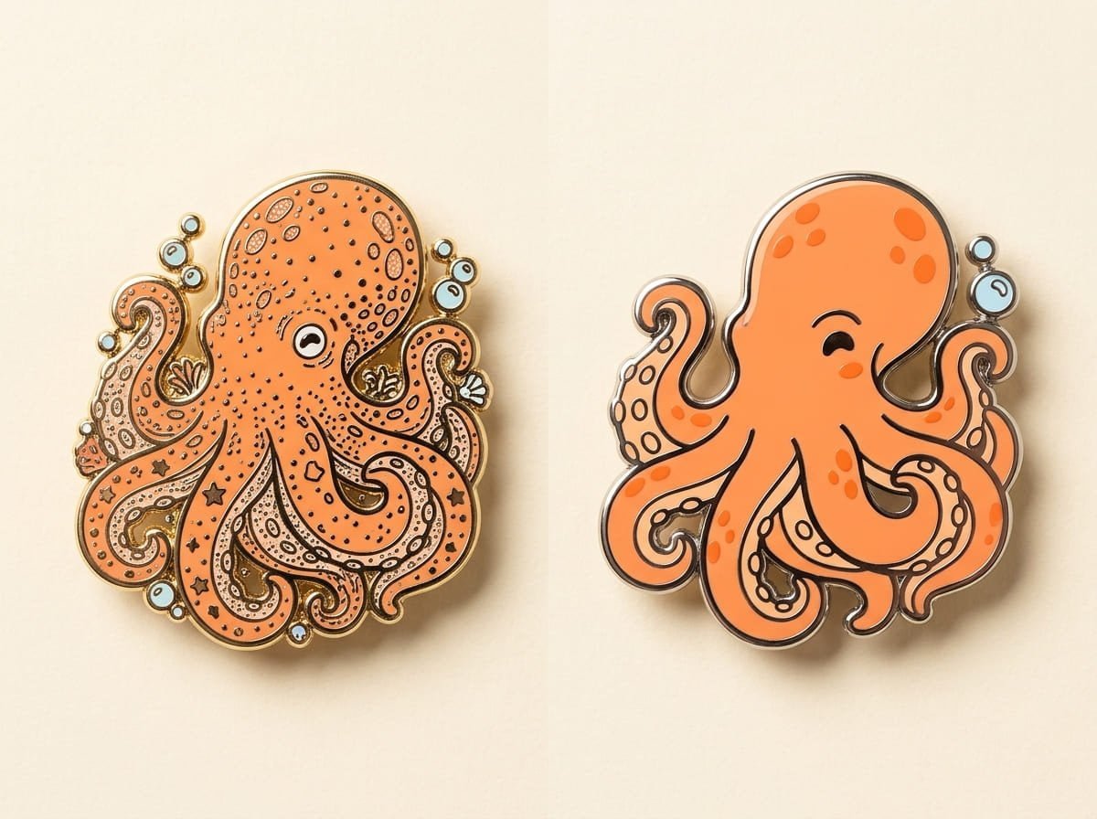 Scalable enamel pin design example Simplified enamel pin design clarity