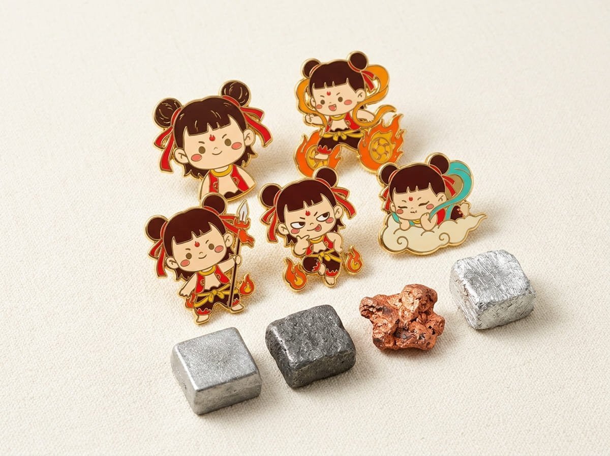 different enamel pin materials