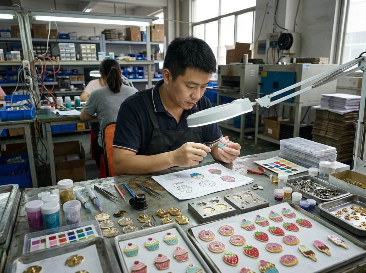 Production-friendly glitter pin design example