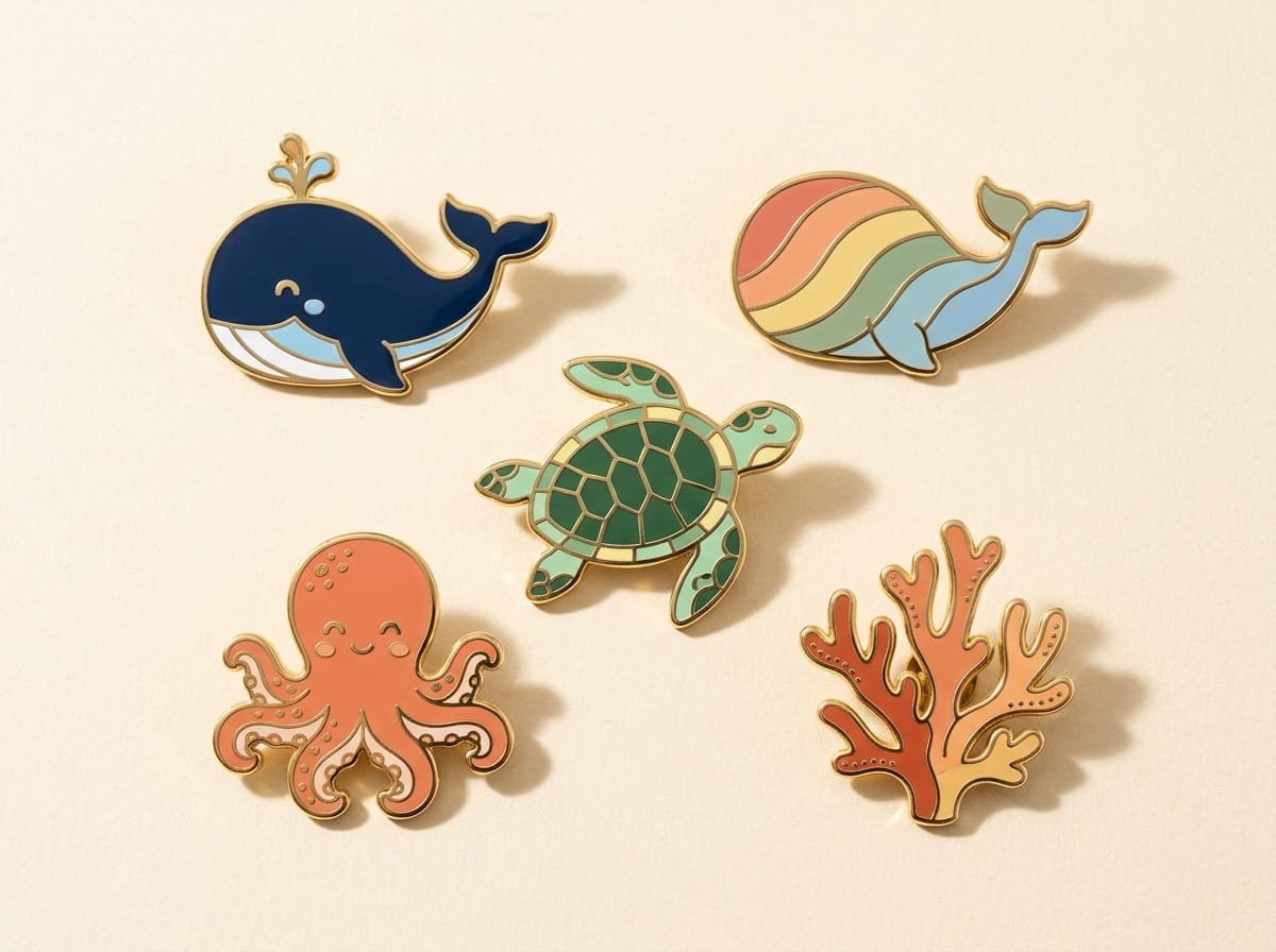 Optimized enamel pin colors Enamel pin with optimized color palette