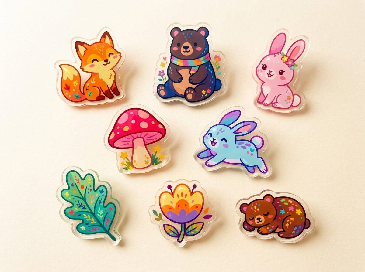 Lightweight acrylic pin materials bright acrylic custom pin example