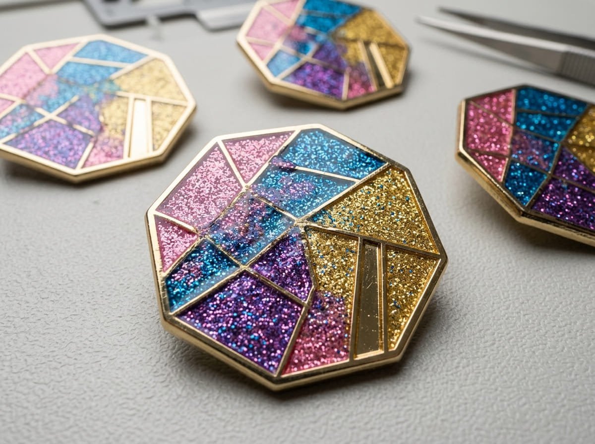 Avoiding common design gaps to prevent glitter mixing causes of glitter mixing in enamel pins