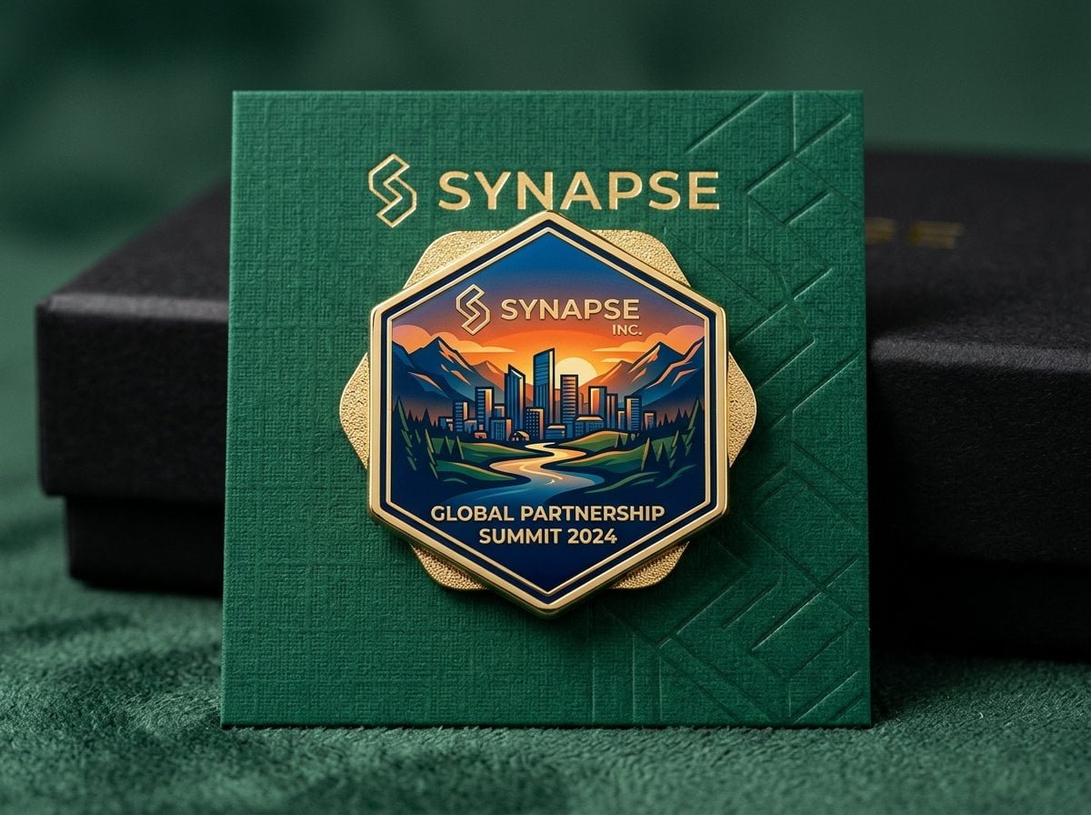 Full color gradient UV printed pin example