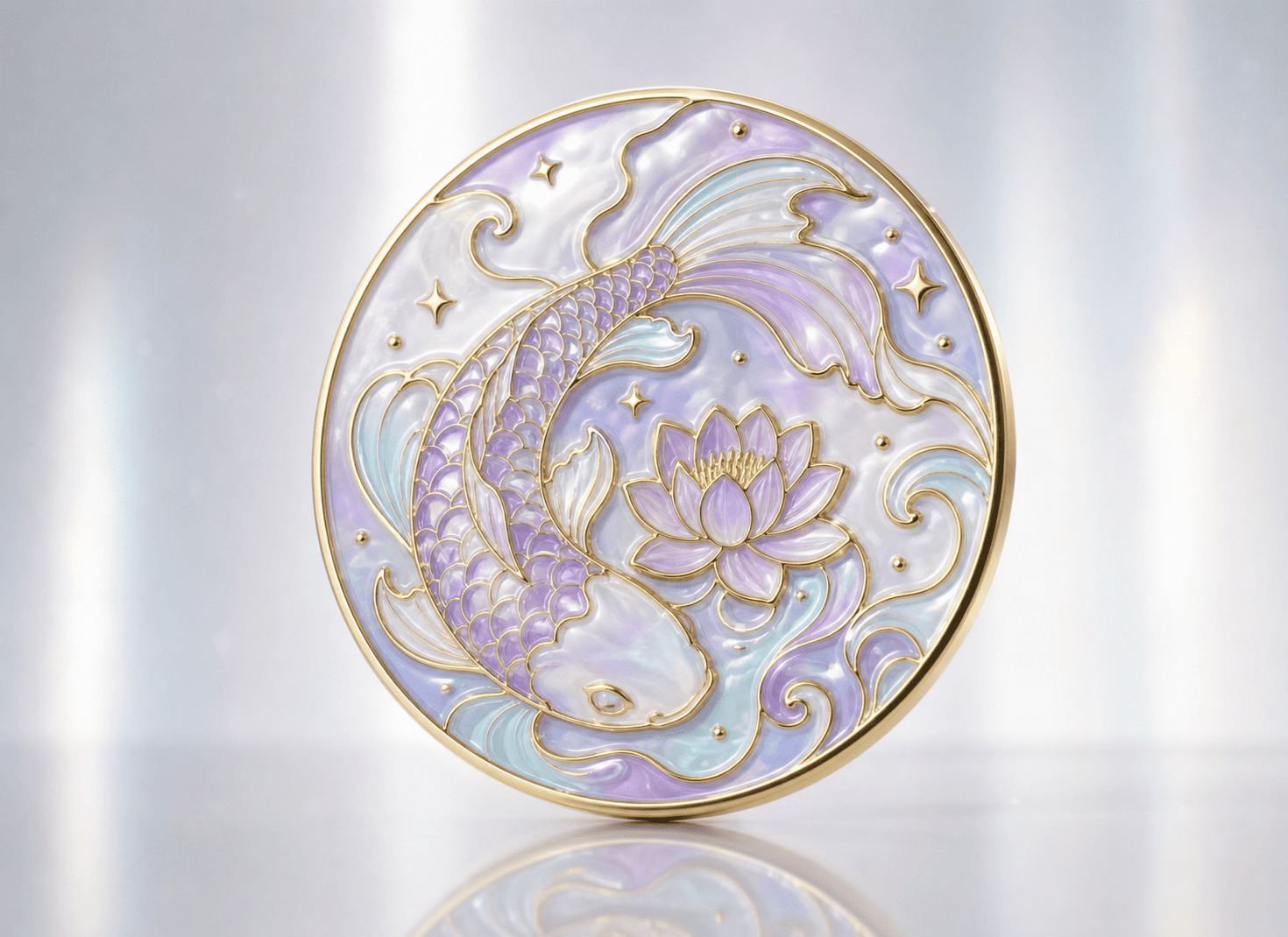 Pearlescent enamel hard enamel pin example