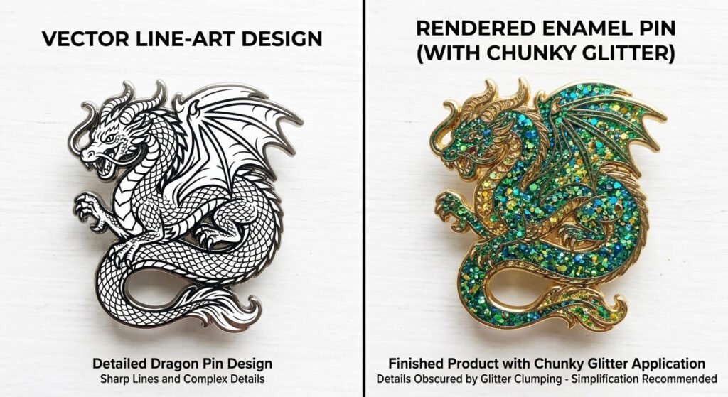 What Types of Glitter Enamel Pins Are Available?