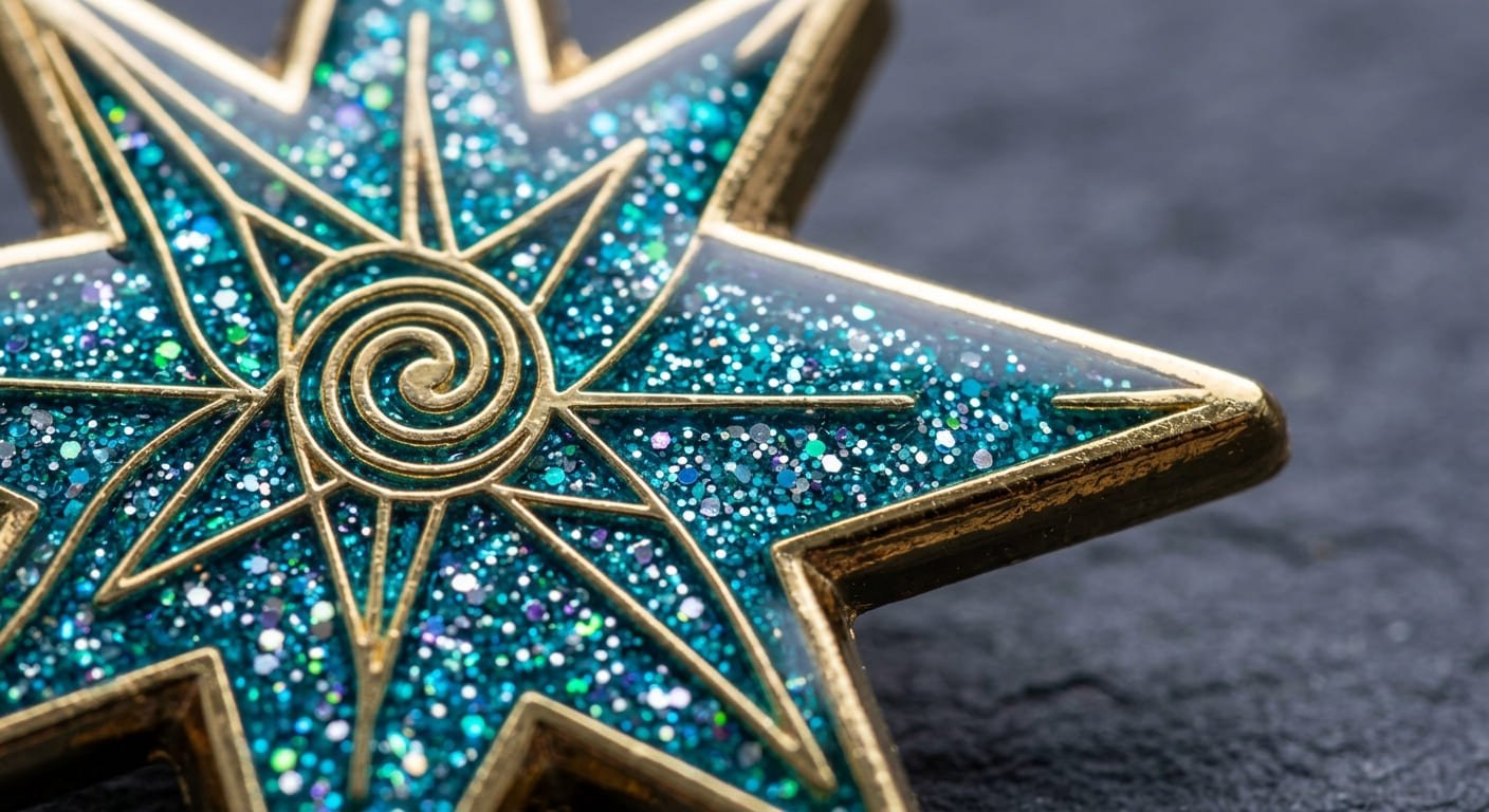 Close-up image: Glitter Enamel showcasing its shimmering effect Close-up of Glitter Enamel
