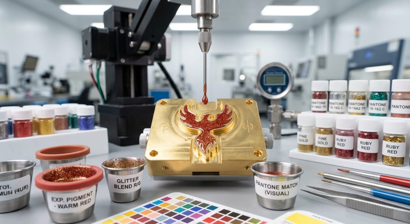 manufacturing glitter enamel pins