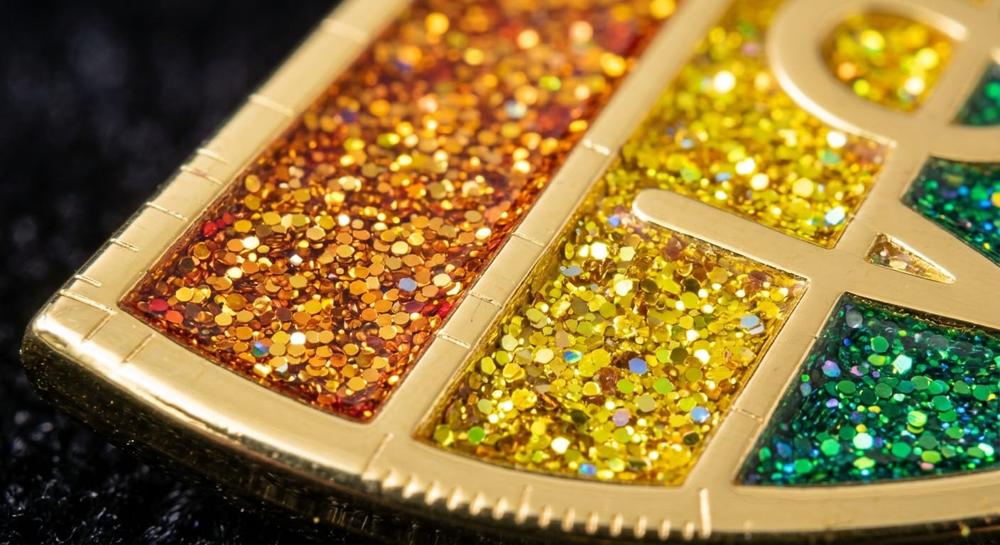 example of glitter pin glitter that’s uneven