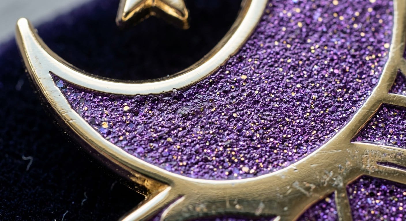 Glitter texture in enamel pins