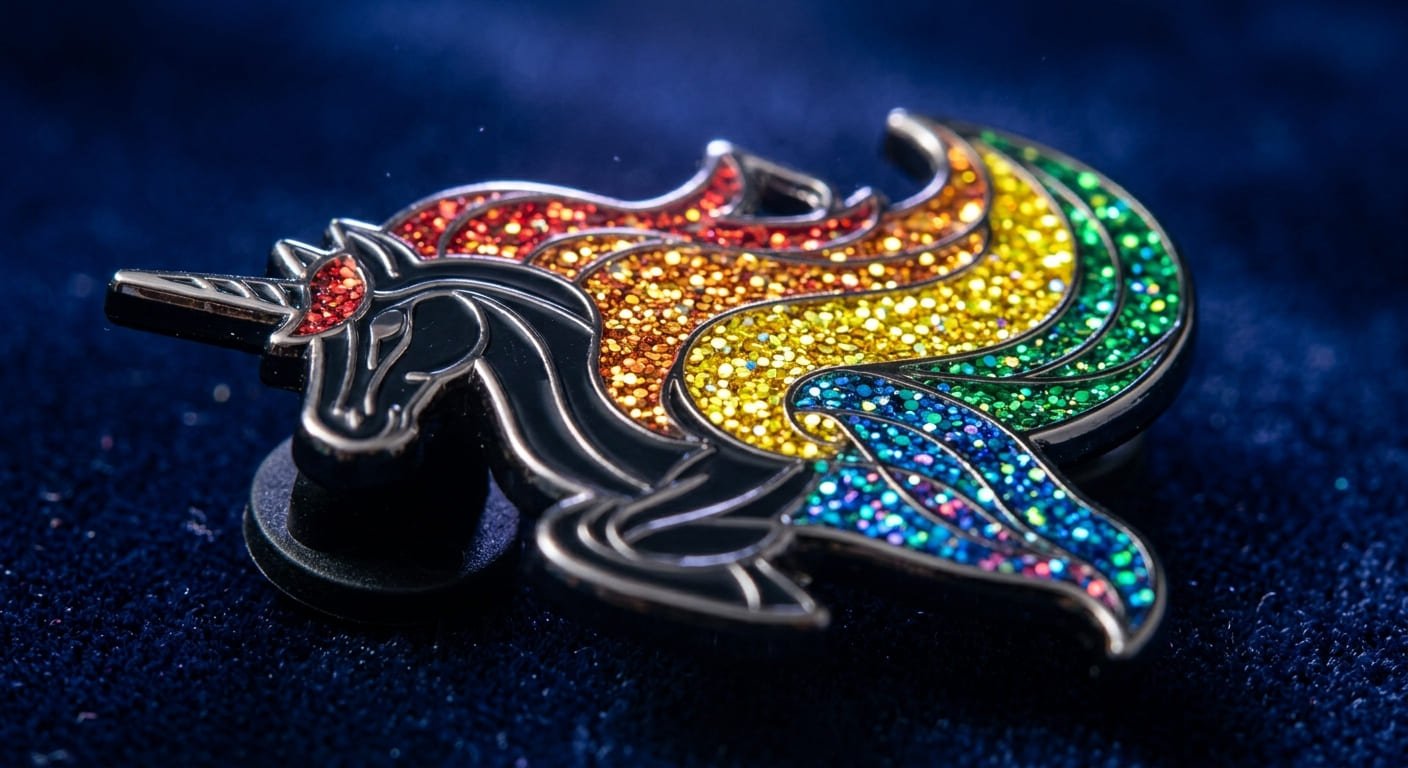 unique rainbow glitter design example