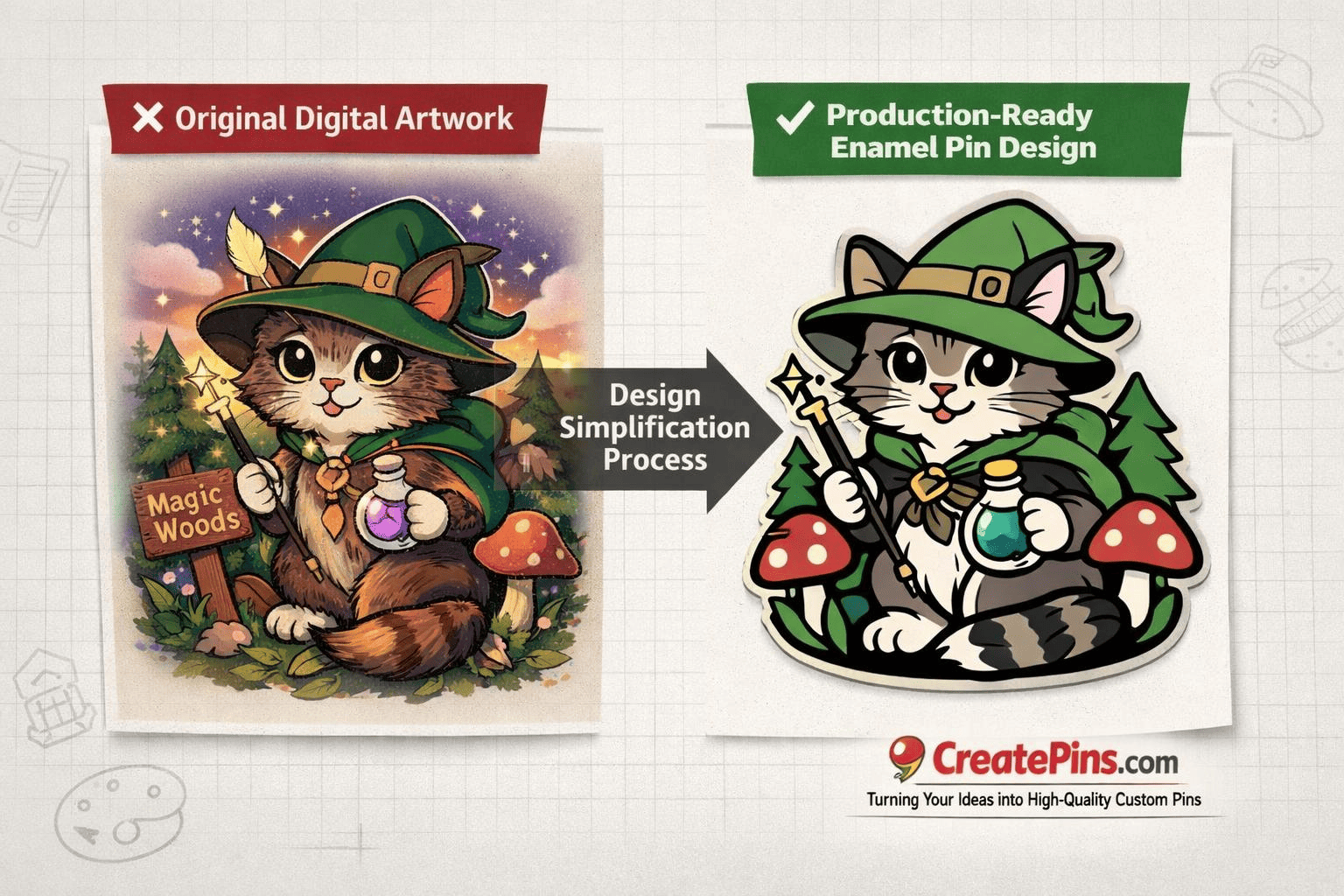 Refining AI designs for better results AI artwork refinement for pins