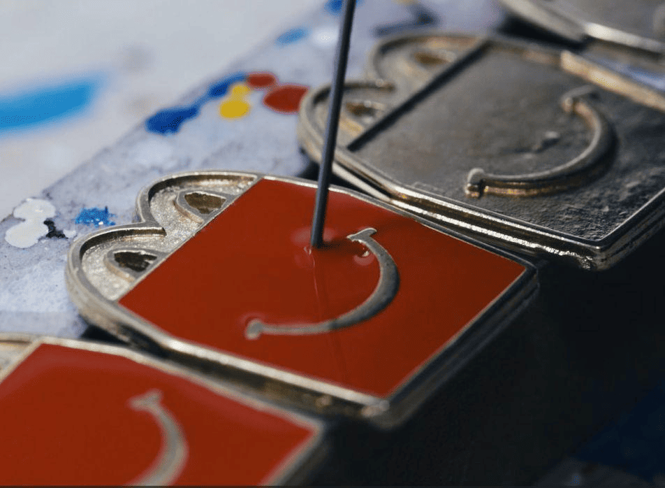 enamel coating application for pins Enamel filling process